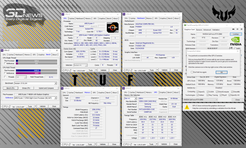 Новая статья: AMD теперь и в ноутбуках: изучаем ASUS TUF Gaming A15 с 8-ядерным Ryzen